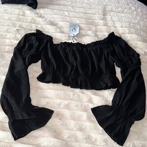 Size medium off the shoulder crop top